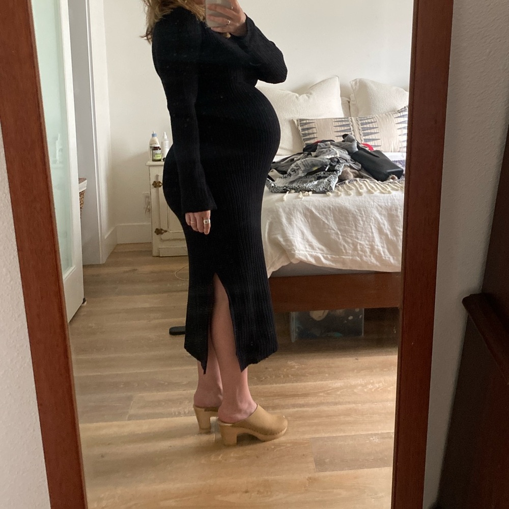 ASOS Maternity Black Knit Midi Dress